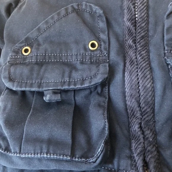 Ralph Lauren Blue Hooded Jacket w/ plaid lining